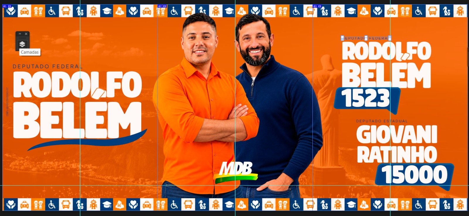 Rodolfo Belém, candidato a Deputado Federal (1523), e Giovani Ratinho, candidato a Deputado Estadual (15000)